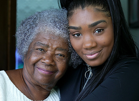 African-American Mother and Daughter